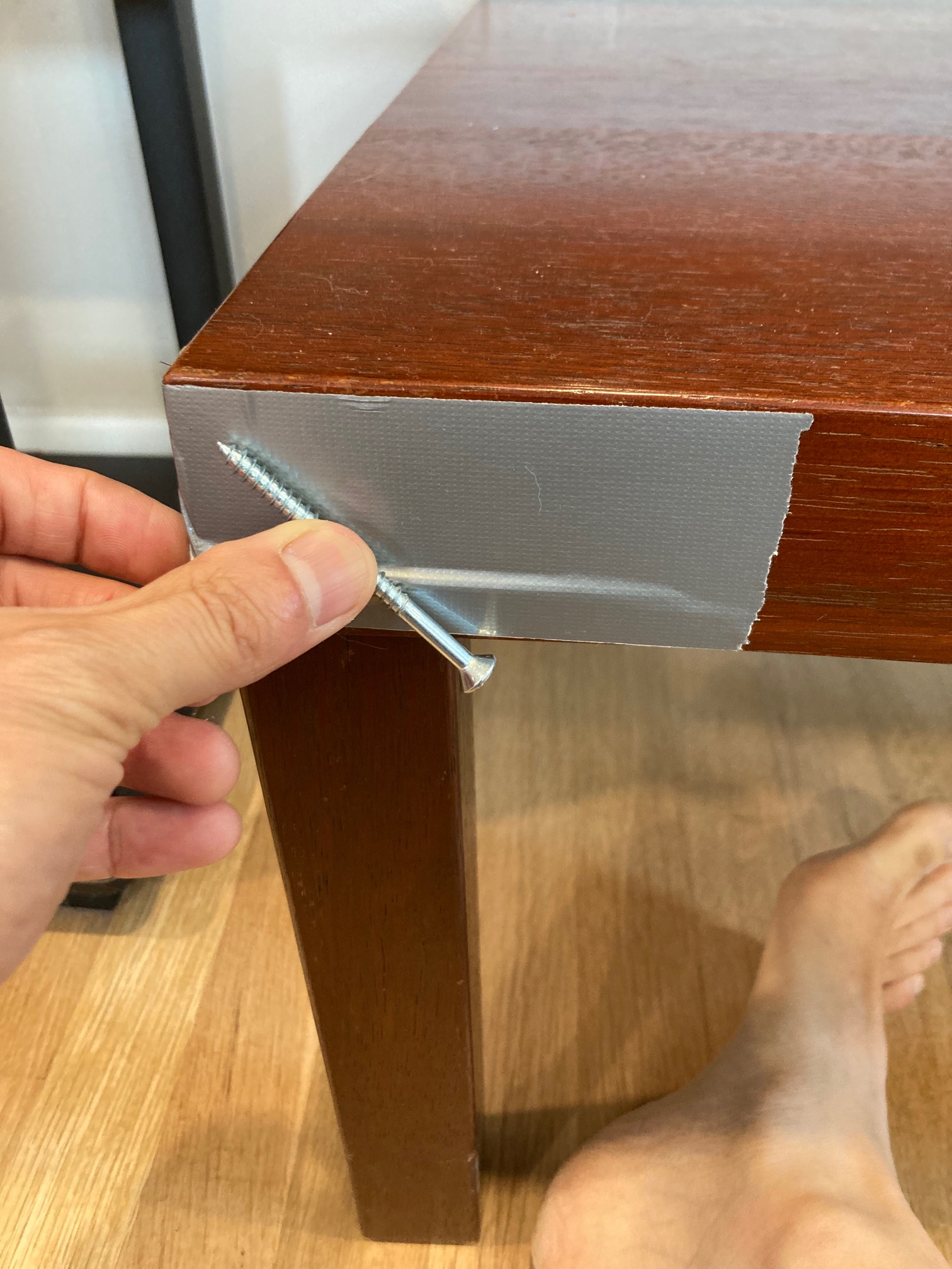 Finally going to try to fix a table leg that’s been broken for five years.