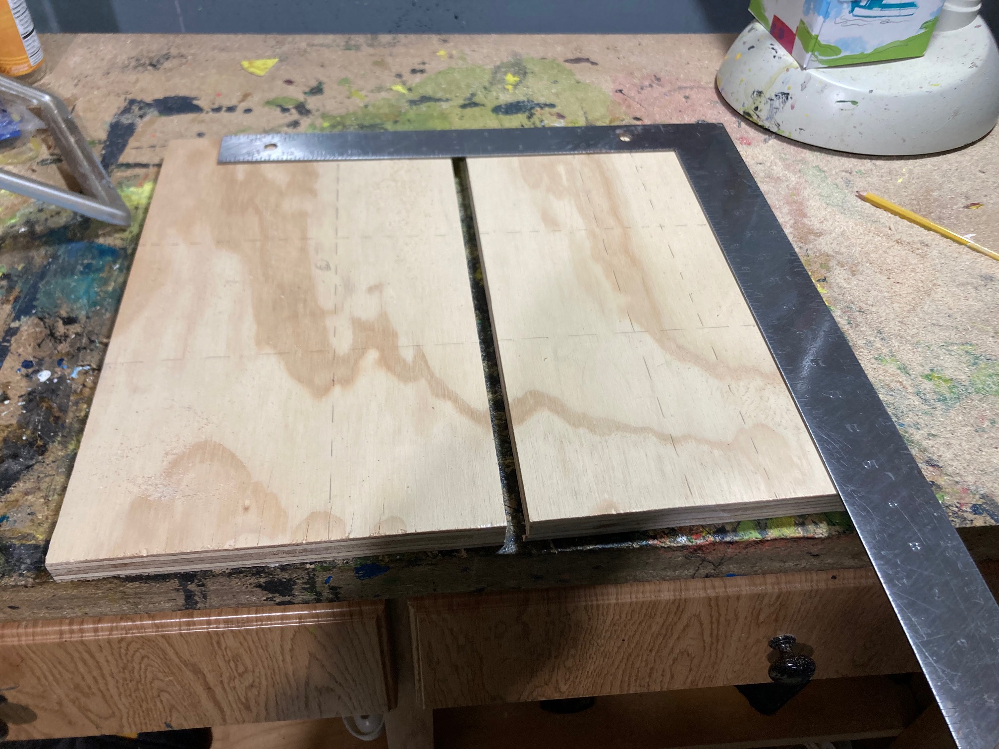 Two boards and a carpenter square