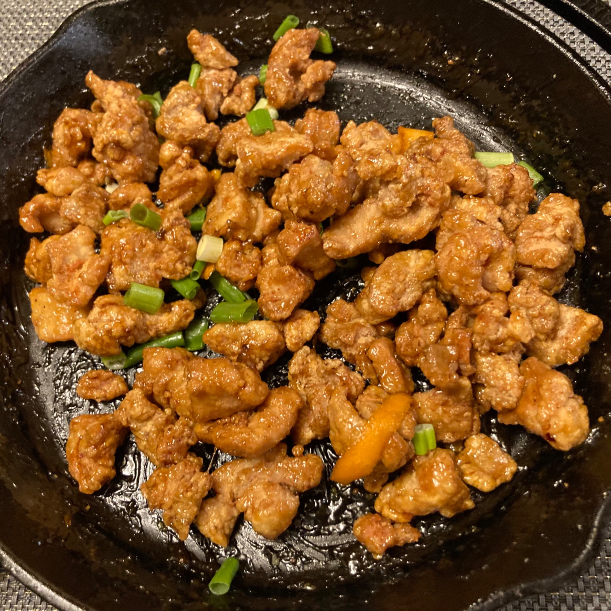 It worked! Takeout-like orange chicken, with a little more complexity.