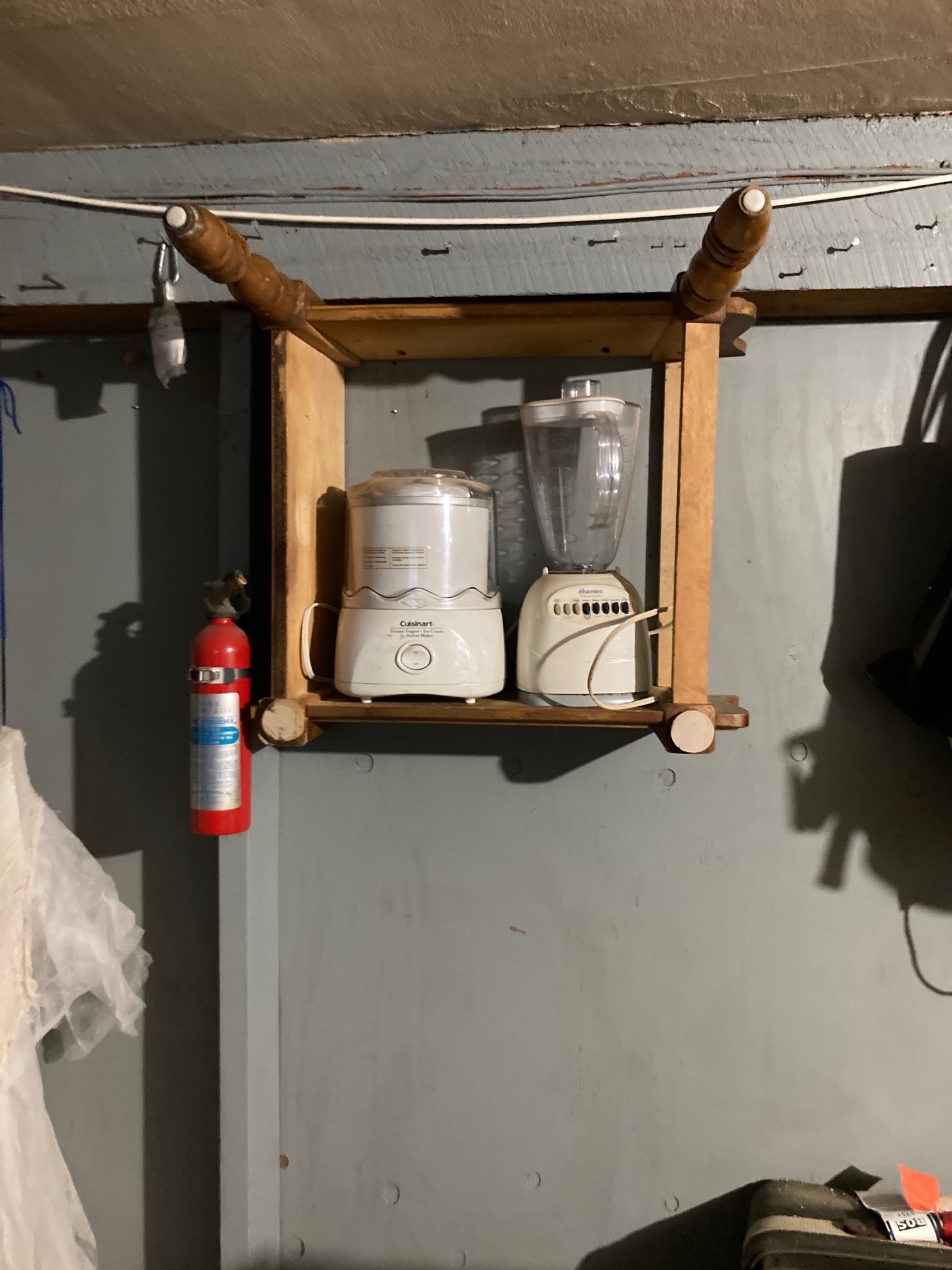 I guess it doesn’t actually store that much, but it does something. Also, it’s attached to ceiling b
