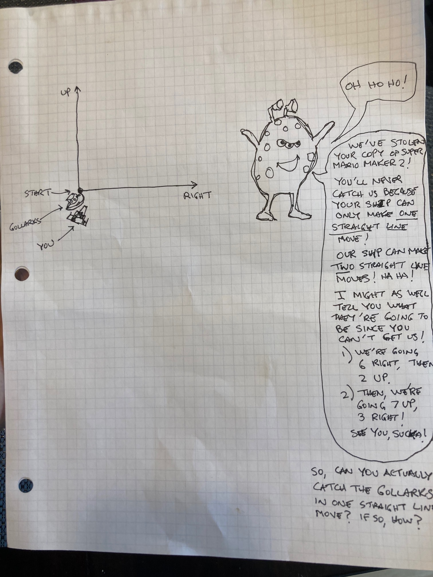 I’m seeing if I can get an eight-year-old to do vector math.