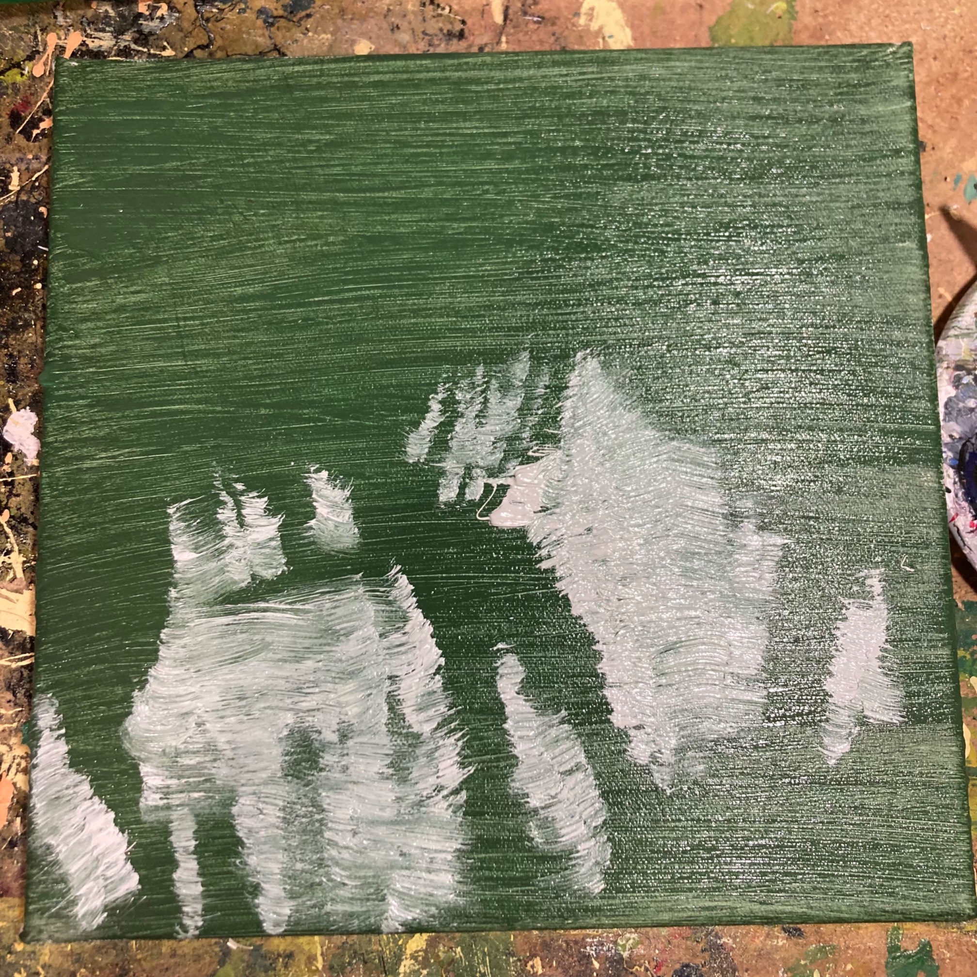 Things aren’t looking great for my painting, but there’s always the paint over everything and restart option.